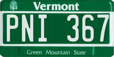 VT license plate PNI367