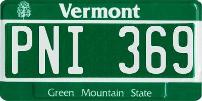 VT license plate PNI369