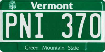 VT license plate PNI370