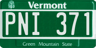 VT license plate PNI371