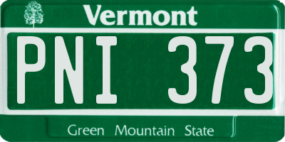 VT license plate PNI373