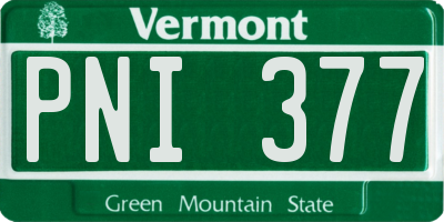 VT license plate PNI377