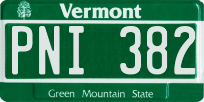 VT license plate PNI382