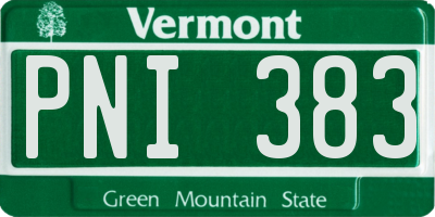 VT license plate PNI383