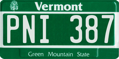 VT license plate PNI387