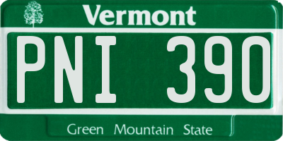 VT license plate PNI390