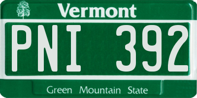 VT license plate PNI392
