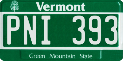 VT license plate PNI393
