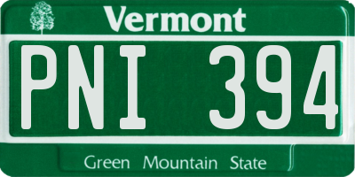 VT license plate PNI394