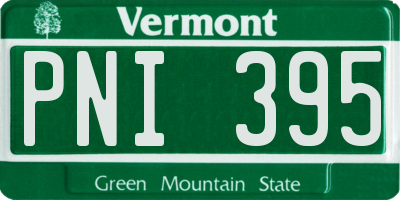 VT license plate PNI395