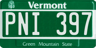 VT license plate PNI397