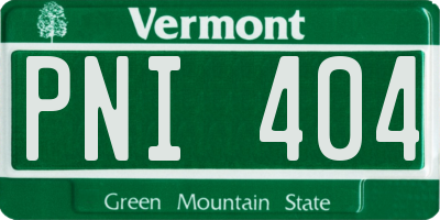 VT license plate PNI404