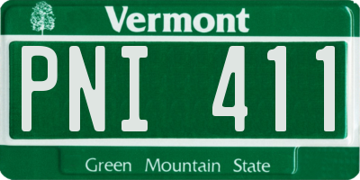 VT license plate PNI411