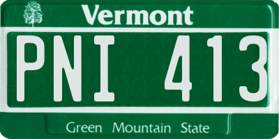 VT license plate PNI413