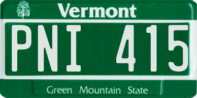 VT license plate PNI415