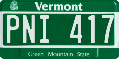 VT license plate PNI417