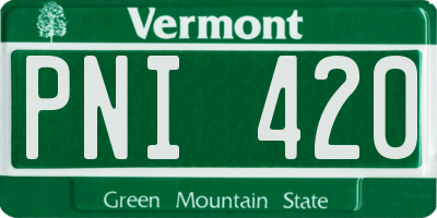 VT license plate PNI420