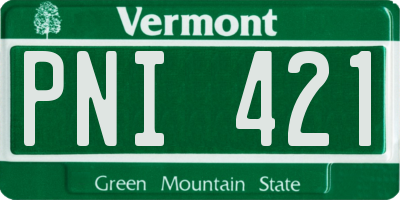 VT license plate PNI421