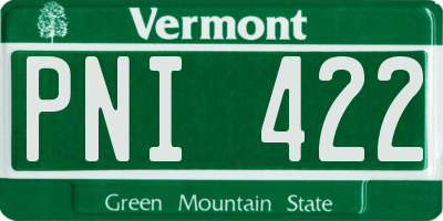 VT license plate PNI422