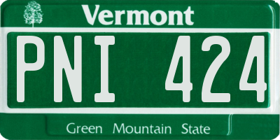VT license plate PNI424