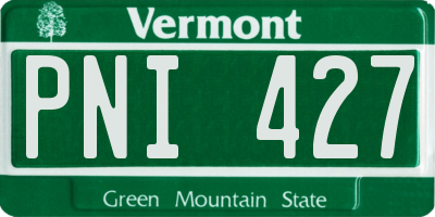 VT license plate PNI427