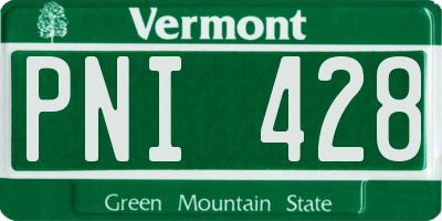 VT license plate PNI428