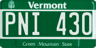 VT license plate PNI430