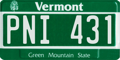 VT license plate PNI431