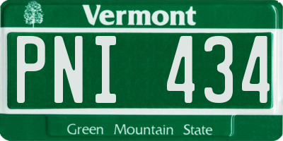 VT license plate PNI434