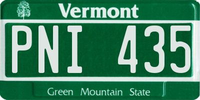VT license plate PNI435