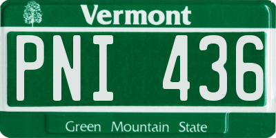 VT license plate PNI436
