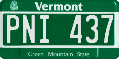 VT license plate PNI437