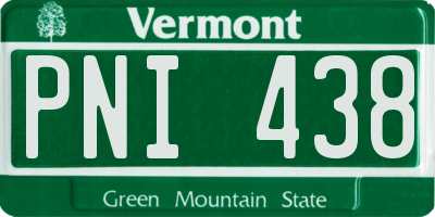 VT license plate PNI438