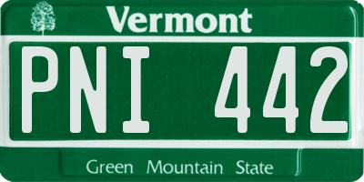 VT license plate PNI442