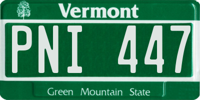 VT license plate PNI447