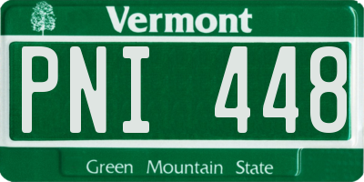 VT license plate PNI448