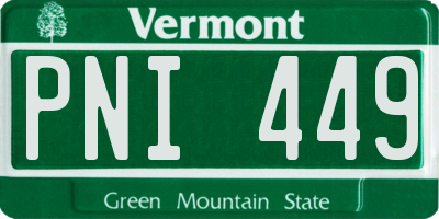VT license plate PNI449