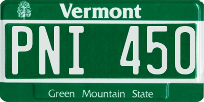 VT license plate PNI450