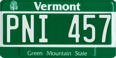 VT license plate PNI457