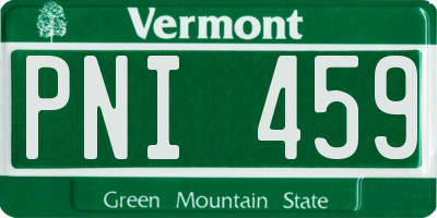 VT license plate PNI459