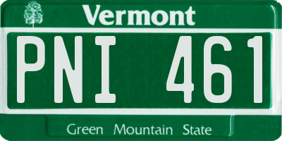 VT license plate PNI461