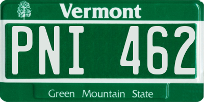 VT license plate PNI462