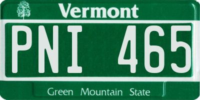 VT license plate PNI465