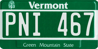 VT license plate PNI467