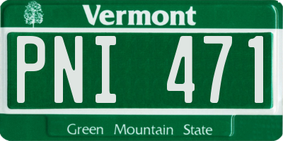 VT license plate PNI471