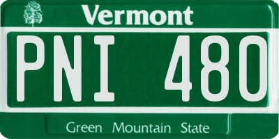 VT license plate PNI480
