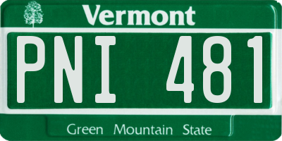 VT license plate PNI481