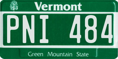 VT license plate PNI484