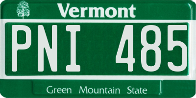 VT license plate PNI485