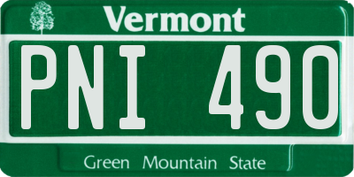 VT license plate PNI490